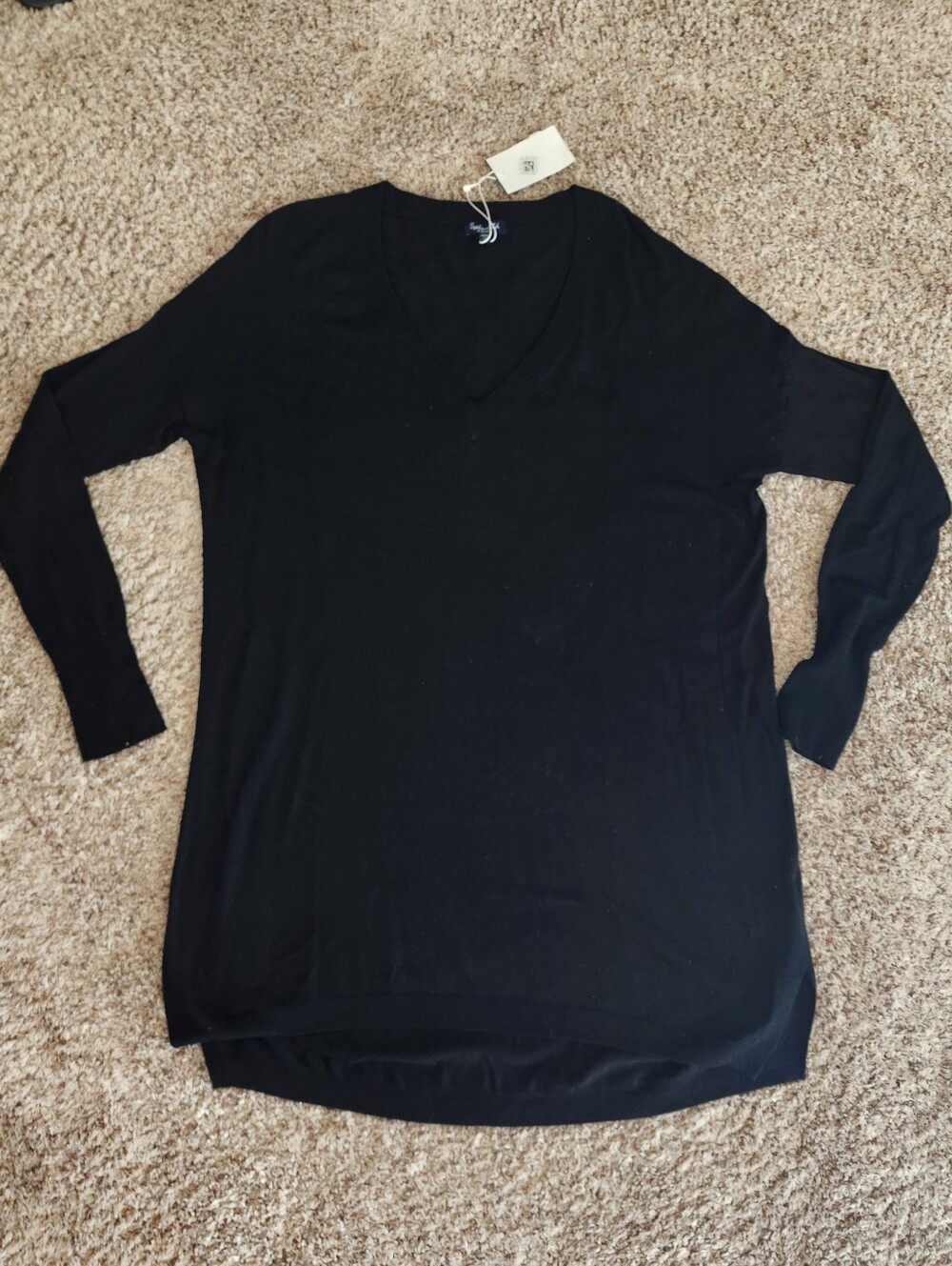 Splendid V-Neck Sweater Oversized Cashmere Blend XS New